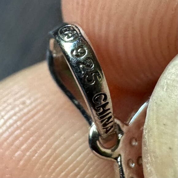 REAL DIAMONDS in STERLING SILVER BIRD / ANGEL WING PENDANT Vintage Estate 925 - Picture 10 of 13